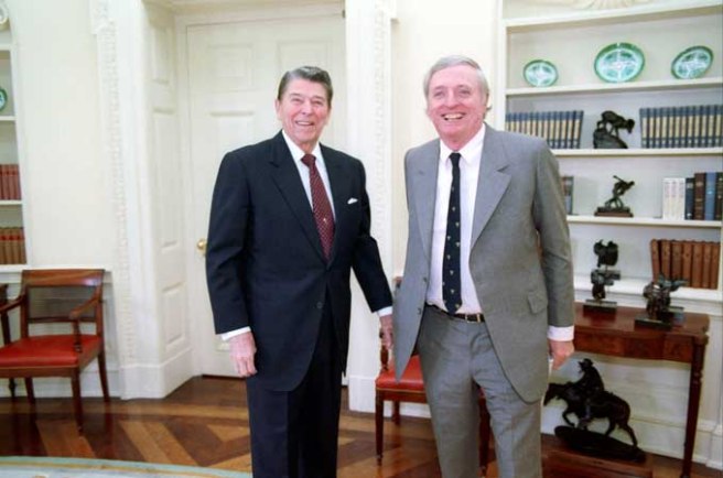 1/21/1988 President Reagan meeting with William F Buckley in oval office