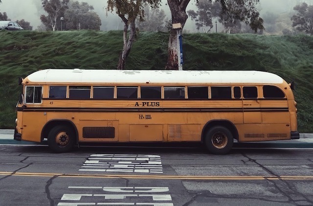 Picture of an old time school bus